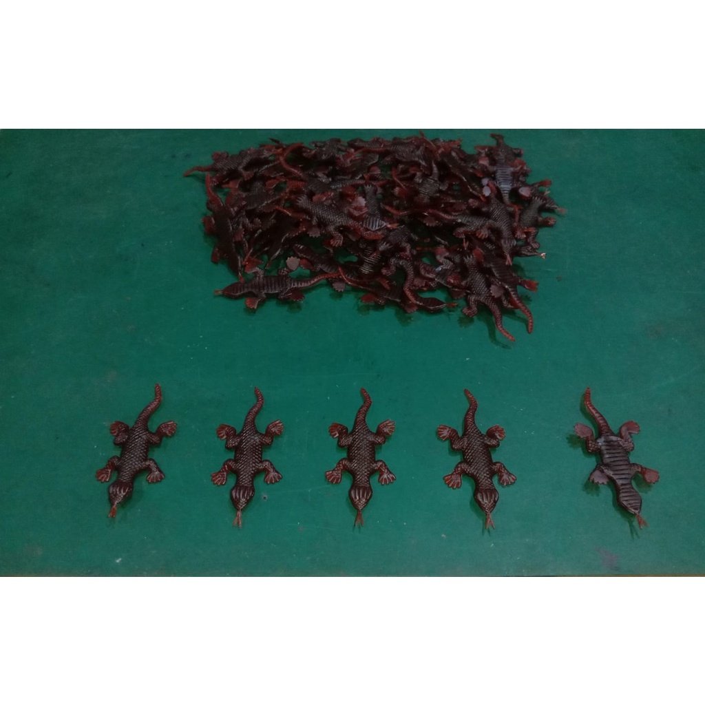 MAINAN KADAL KARET ISI 200 PCS - WARNA COKLAT