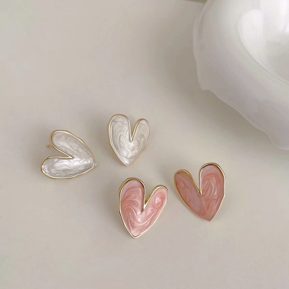 Anting Klip Tanpa Tindik Bentuk Hati Geometris Untuk Wanita