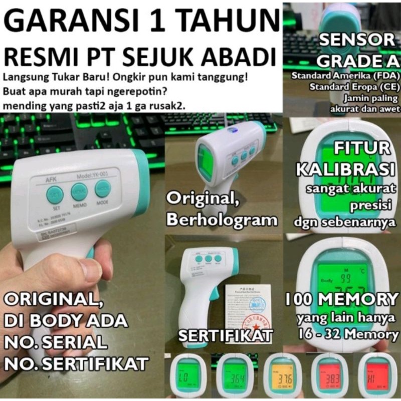 Jual Thermometer Infrared Non Contact Termometer Thermogun Termogun