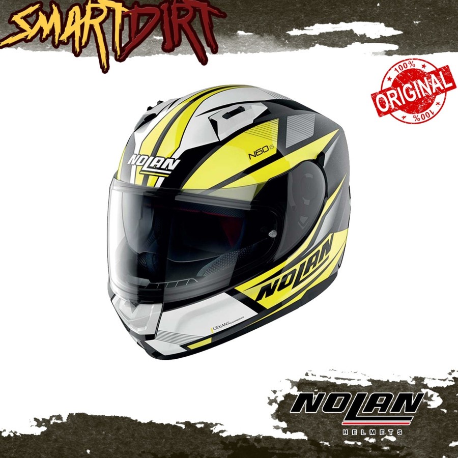NOLAN N60.6 DOWNSHIFT 37 METAL BLACK YELLOW HELM FULL FACE NOLAN ORI
