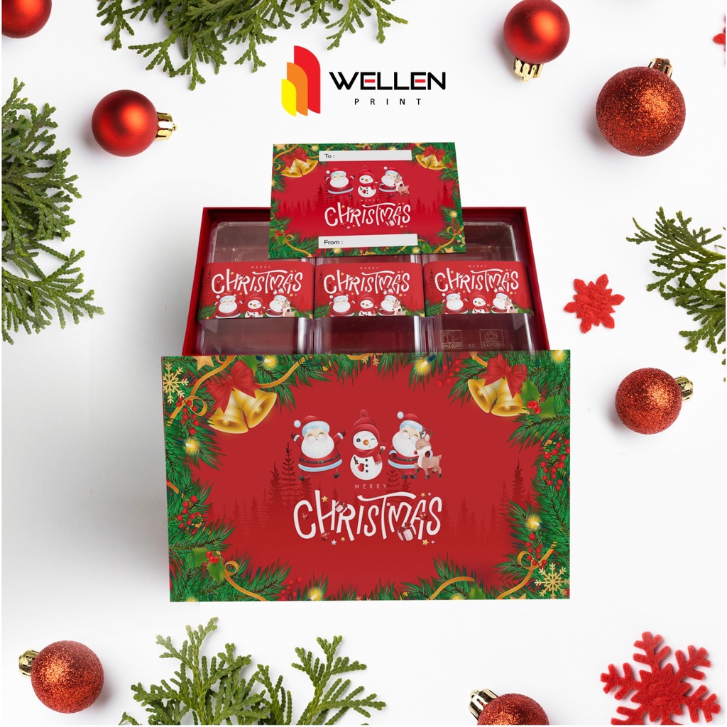 

WELLEN PRINT - Paket Hardbox Stoples Desain Natal / Print Box Packaging Hampers Christmas / Cetak Kotak Cake Kue Kering / Hard Box Souvenir Xmas