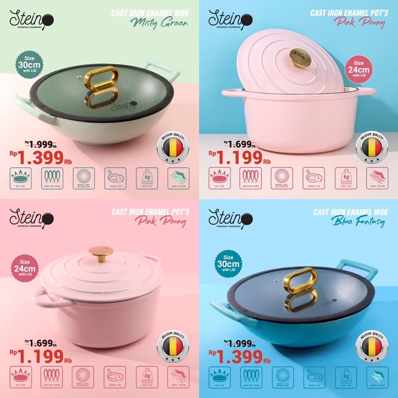 (FREE SPATULA) Stein Steincookware Cast Iron Enamel Series Stein Cookware