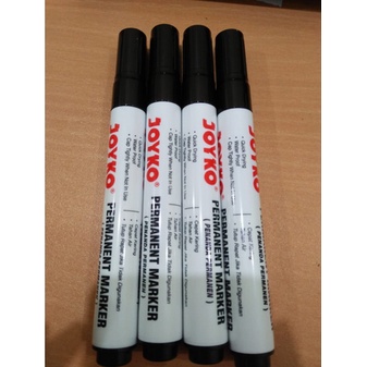 SPIDOL JOYKO HITAM PERMANEN Roundtip Black Permanent Marker Alat Tulis Kantor Stationery Office Tools Peralatan Sekolah Perlengkapan Menulis Quick Dry Spidol Cepat Kering Waterproof Art Kualitas Bagus Murah Grosir Prakarya Malang