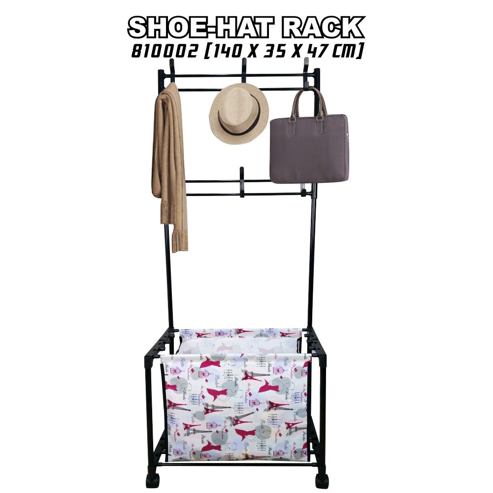 Rak Hanger Serbaguna Buku Sepatu Gantungan Pakaian Topi Rak Penyimpanan Serbaguna Shoe-Hat Rack Organizer