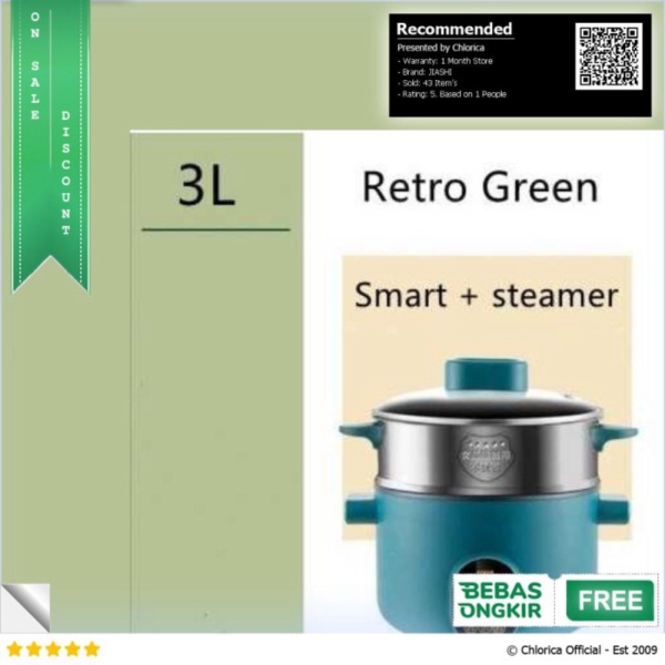JIASHI JWS-3003A Rice Cooker 3L Hijau - Masak Nasi Praktis