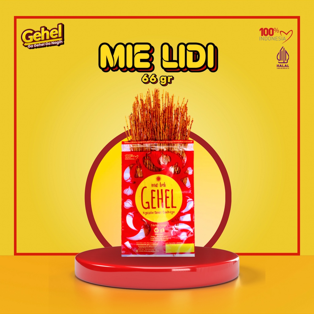 

Gehel Mie Lidi 66gr - Makanan Ringan (Grosir)