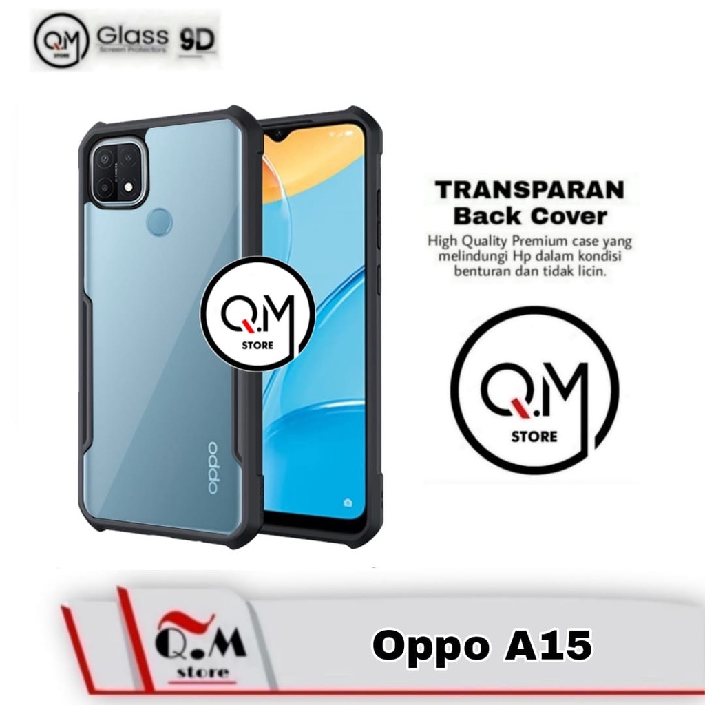 Case Oppo A15 Shockproof Transparent Armor Casing Pelindung Back Cover