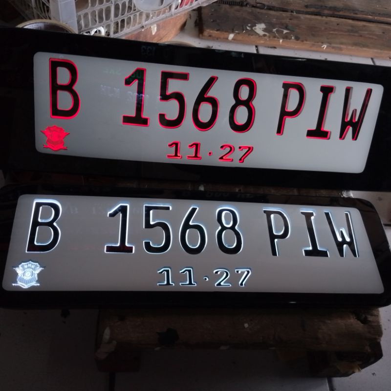 plat nomor mobil Acrylic led