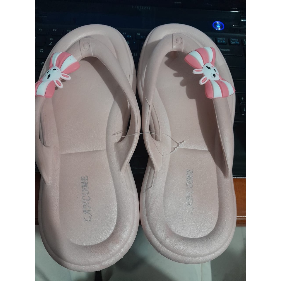 Sandal Jepit perempuan karet jelly balance /sandal jepit motif pita korean Style terbaru