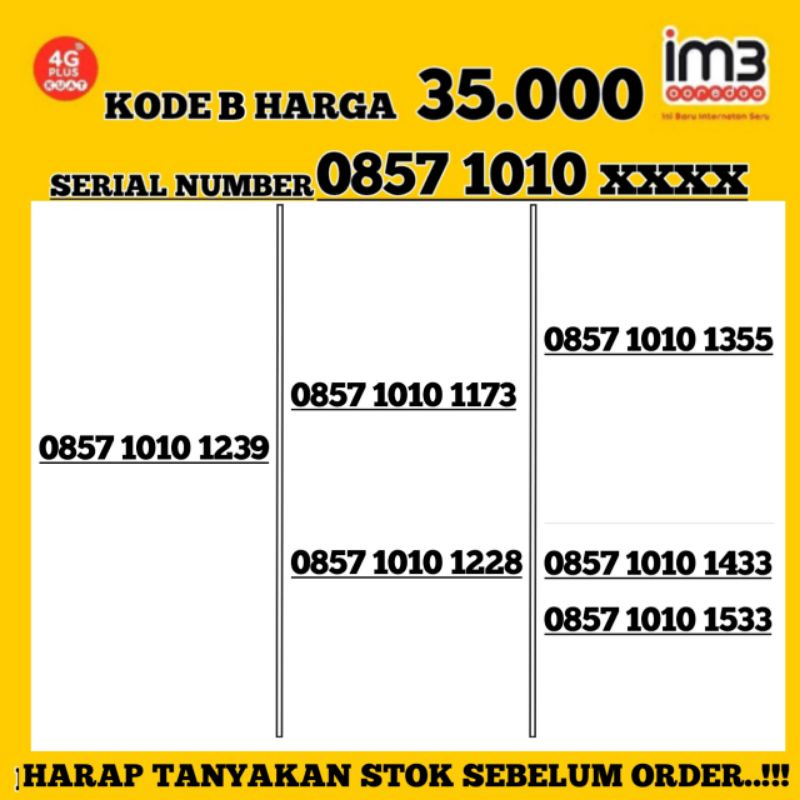 NOMOR CANTIK INDOSAT KARTU PERDANA INDOSAT NOMOR RAPI IM3 ABAB 1010 NOMOR CANTIK RAPI MURAH