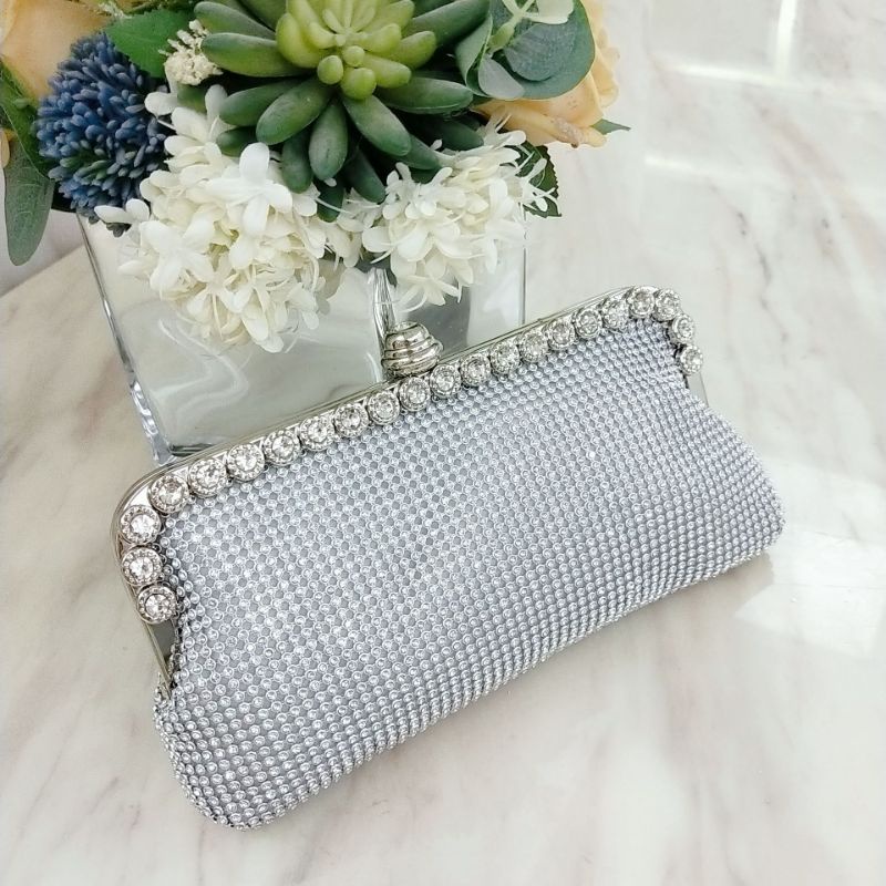 (COD) TAS CLUTCH PESTA / TAS BAHU RANTAI UKURAN MEDIUM ELEGAN MEWAH IMPORT ORIGINAL