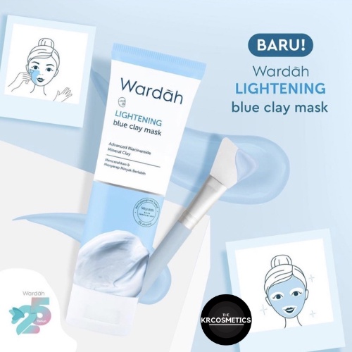 Wardah Lightening Blue Clay Mask Masker Wajah 50 gr