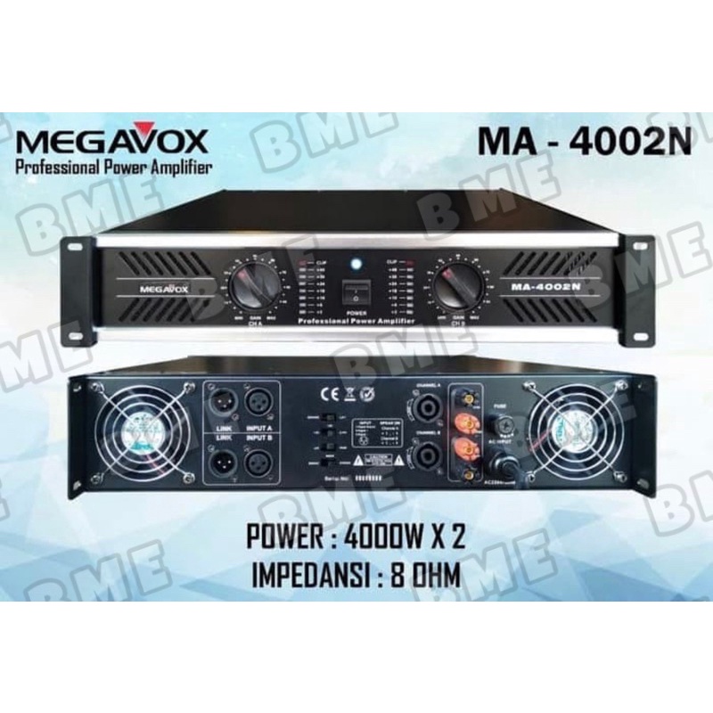 POWER AMPLIFIER MEGAVOX MA 4002 BARU AMPLI MEGAVOX MA 4002N MA4002 ORI