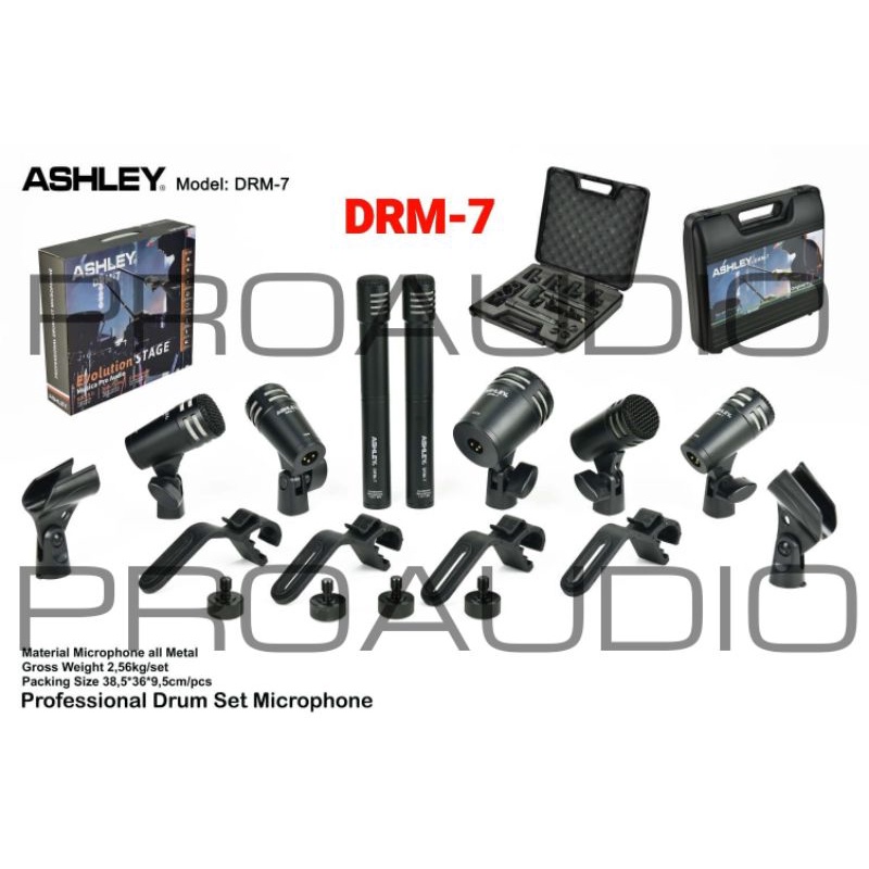 mic drum ashley drm7 ashley drm 7 drum set 7 kit original