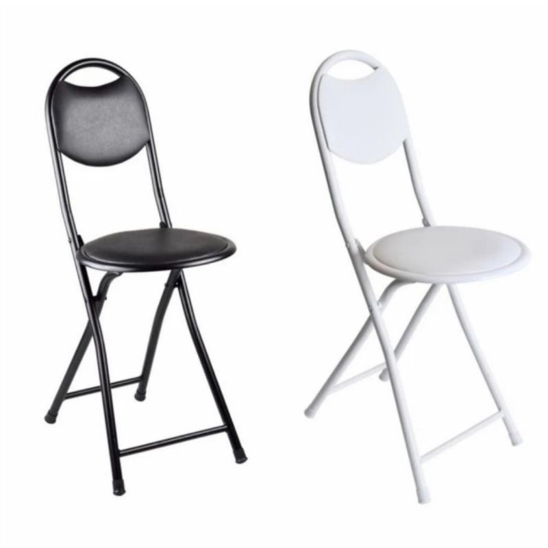 Kursi Lipat  Bulat Hitam - Putih Kursi Sholat Lipat Folding Chair Multifungsi