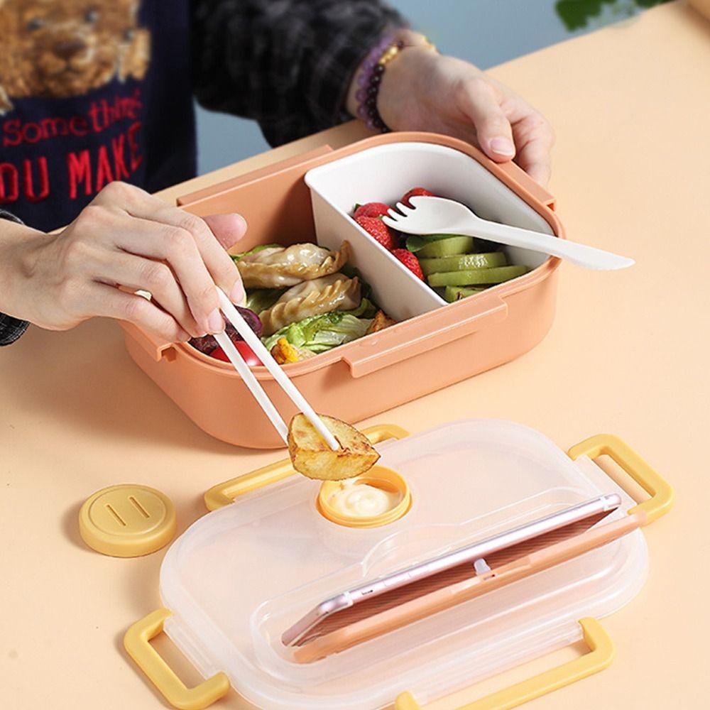 Solighter Lunch Box Anti Bocor Untuk Pelajar Pekerja Kantor Dengan Sendok Wadah Makanan