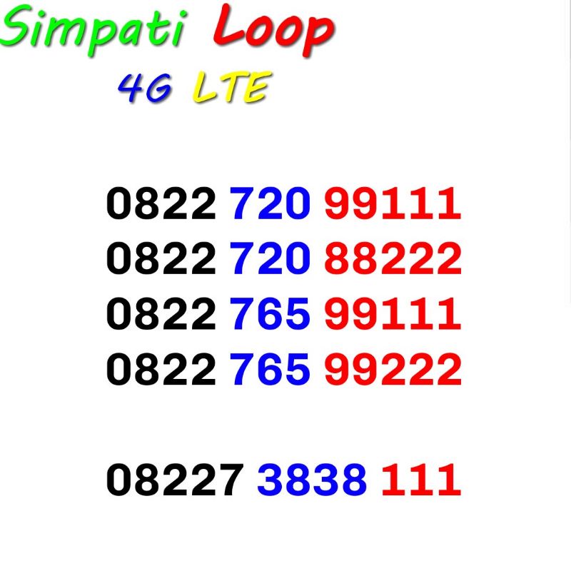 Nomor Cantik Simpati Loop Rapih