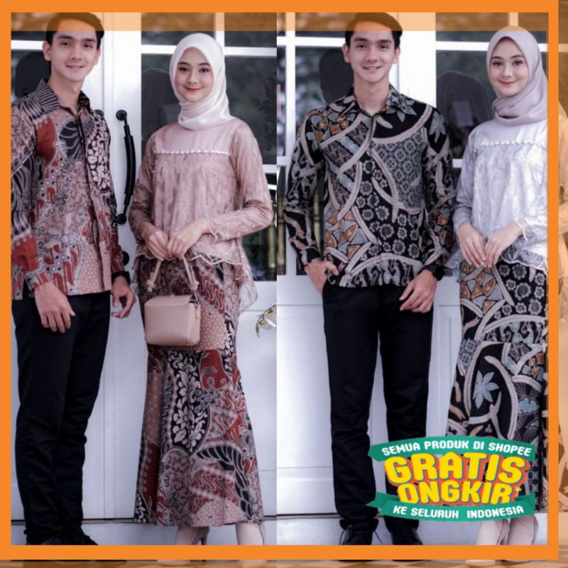 SPESIAL NATAL 2022 COUPLE KEBAYA BATIK AYUDIA SARIMBIT KEBAYA SELENDANG BAJU TUNANGAN WISUDA KEMEJA 
