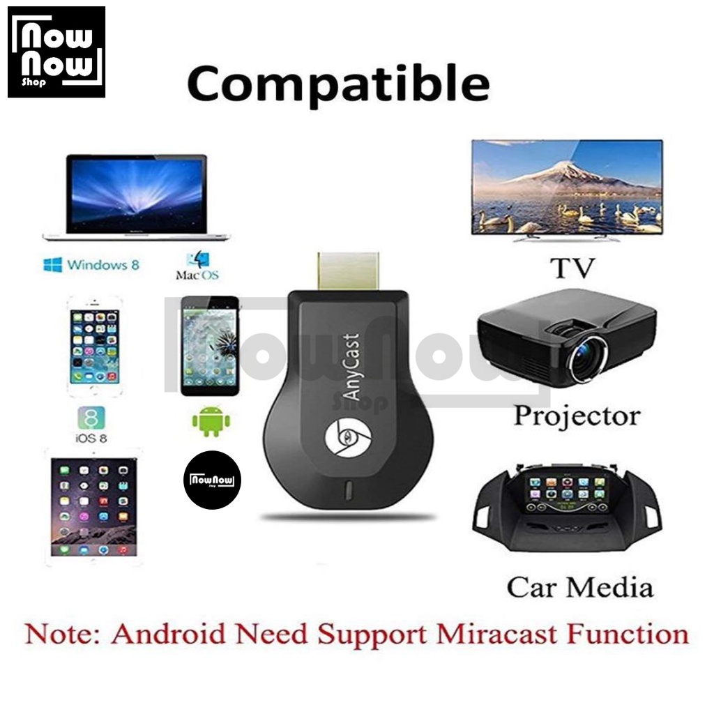 AnyCast M4 Plus Chromecast HDMI Android Dongle Wifi Receiver Smartphone to TV WIFI Display HDMI Receiver Penghubung TV HDMI Screen Mirroring Wireless Display