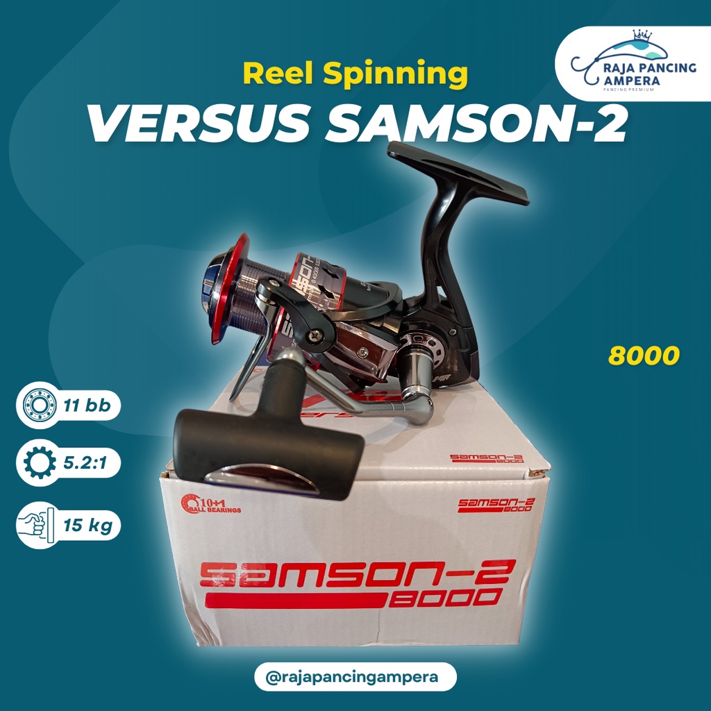 Reel Versus Samson-2 8000 Kerekan Pancing untuk Laut Handle Putar One Way System Rubber Knob