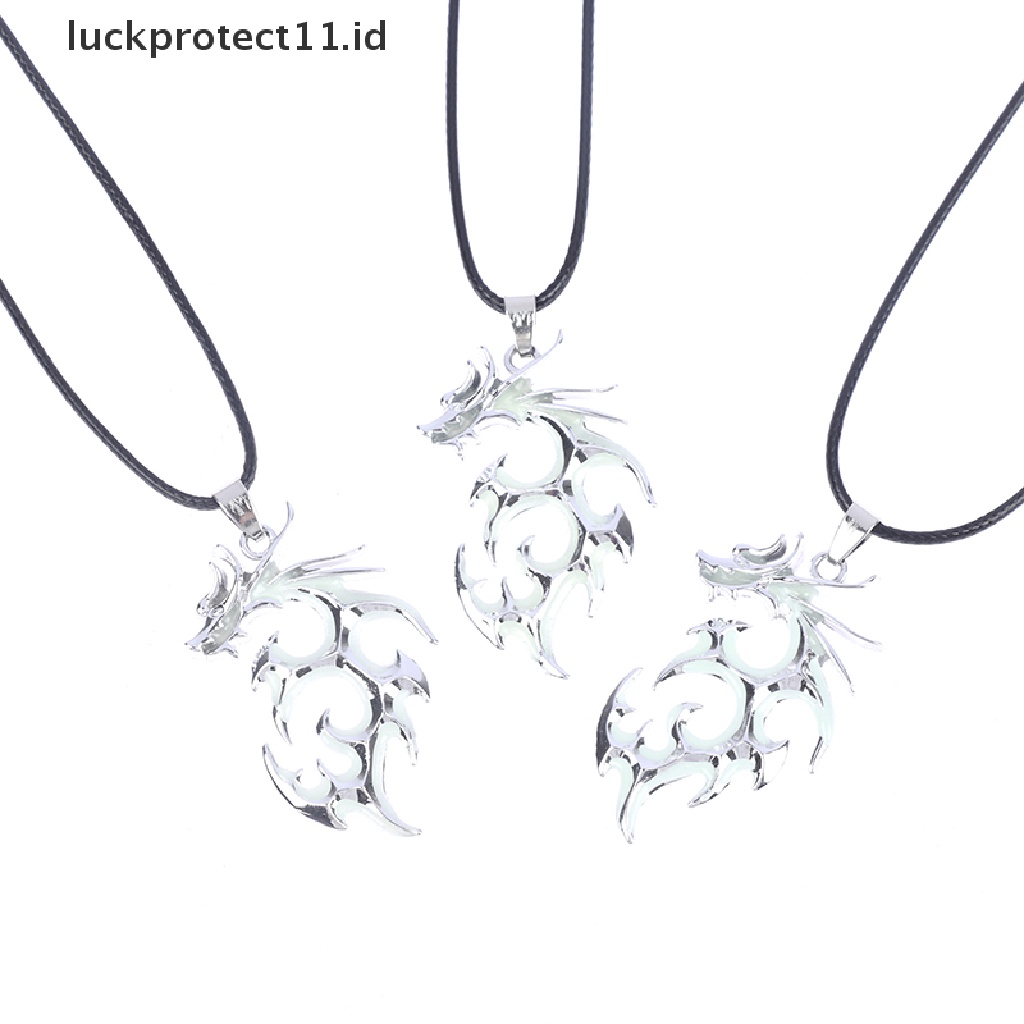 Kalung Desain Naga Warna Silver Fluorescence Bercahaya Untuk Pesta