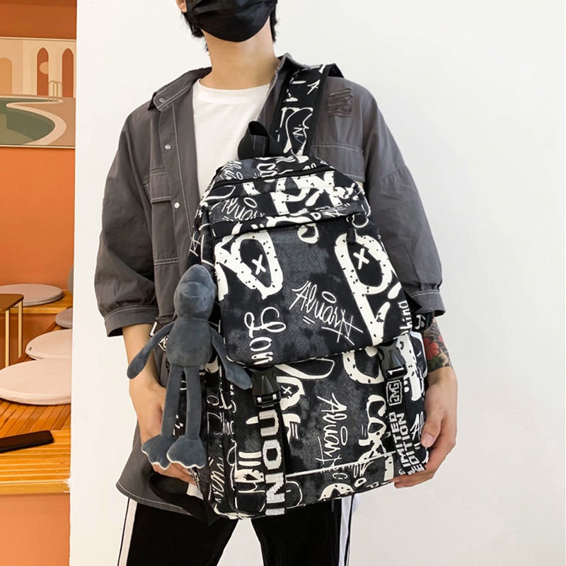 tas ransel import tas slempang emory fashion cewek☜ↂRansel grafiti jalanan trendi versi Korea fashion ransel berkapasitas besar pria dan wanita keren tas sekolah trendi cocok untuk semua