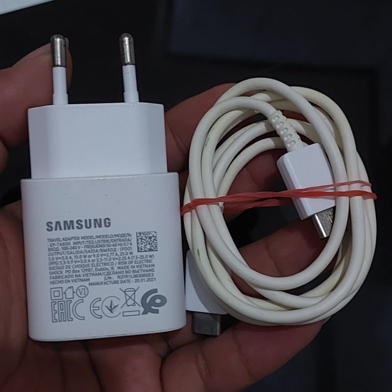 Charger Samsung 25w Copotan bekas A72 Note 20 S20 , bisa S21 S22  A73 A53 A52s dll