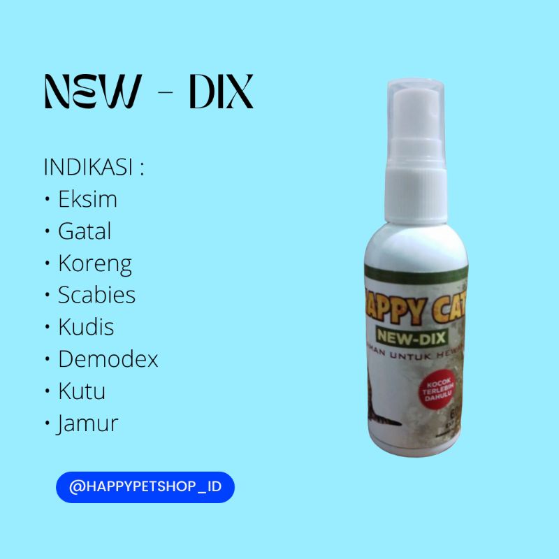 NEW DIX OBAT LUKA DAN KORENG KUCING SPRAY KUDIS, EKSIM, KORENG, GATAL-GATAL