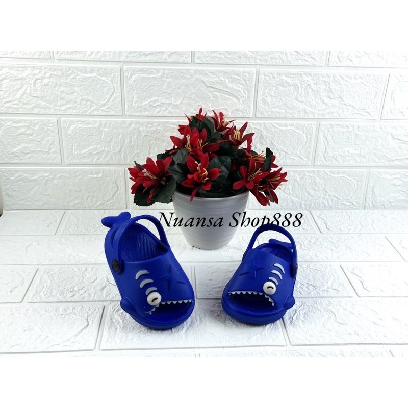 DX-371E Sandal Anak Selop Tali belakang Motif Ikan Paus Baby Shark TERBARU! Merek Dulux Ukuran 20-25