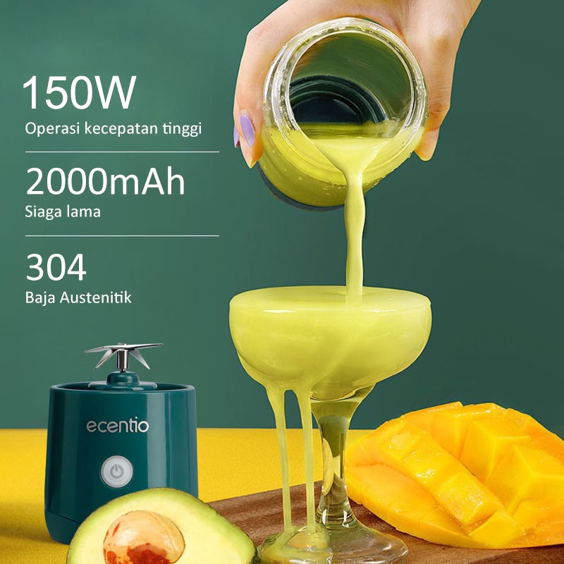 Juicer Blender Rechargeable Mini Portable 6 Mata 380ML Blender Jus Mini Alat Jus Listrik