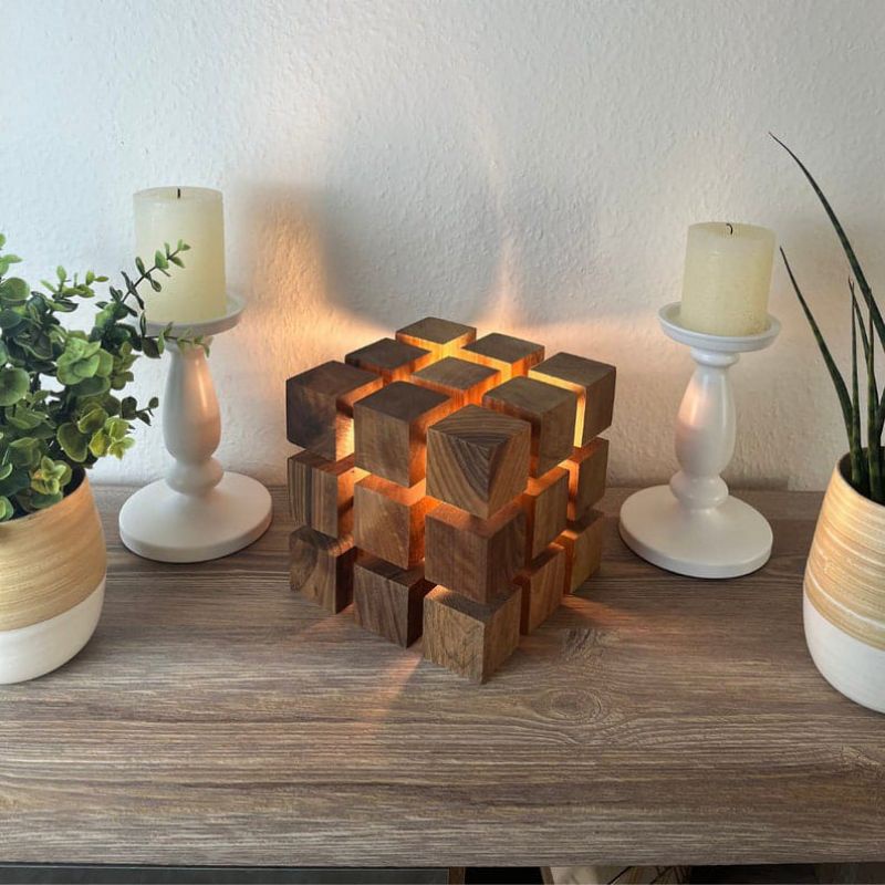 Lamp Cube / Lampu Hias Meja / Lampu Dekorasi / Kubus Lamp