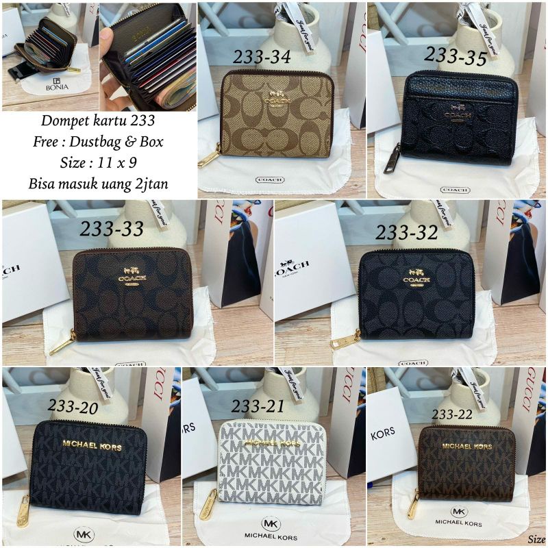 New Dompet Women Mini Card Only Zipper 233 Brand Free Box Semprem