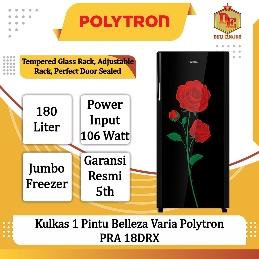 Kulkas 1 Pintu Polytron PRA 18 DRX Belleza Varia