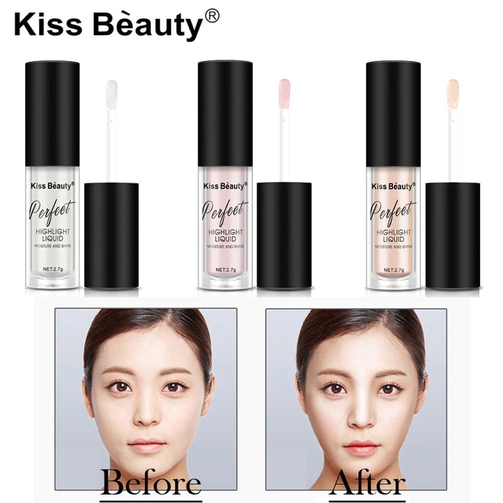(READY) Kiss Beauty Waterproof Contour/Brighten/Highlighter/Bronzer Cair untuk Mencerahkan Wajah