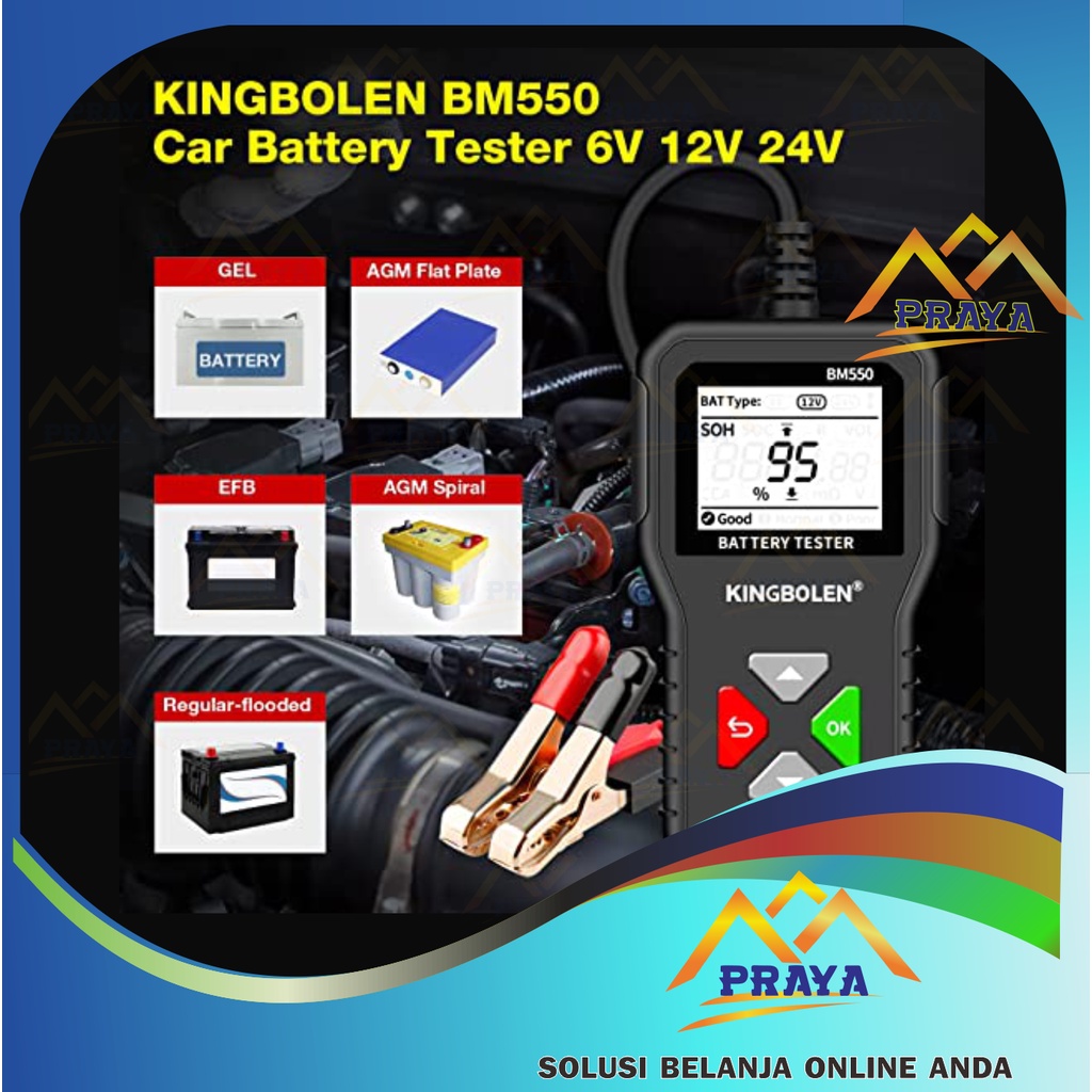 3 in 1 KINGBOLEN BM550 DIGITAL AKI TESTER ACCU MOBIL TRUK 12V 24V 36V BATERAI LISTRIK BUS TES KING BOLEN BM 550