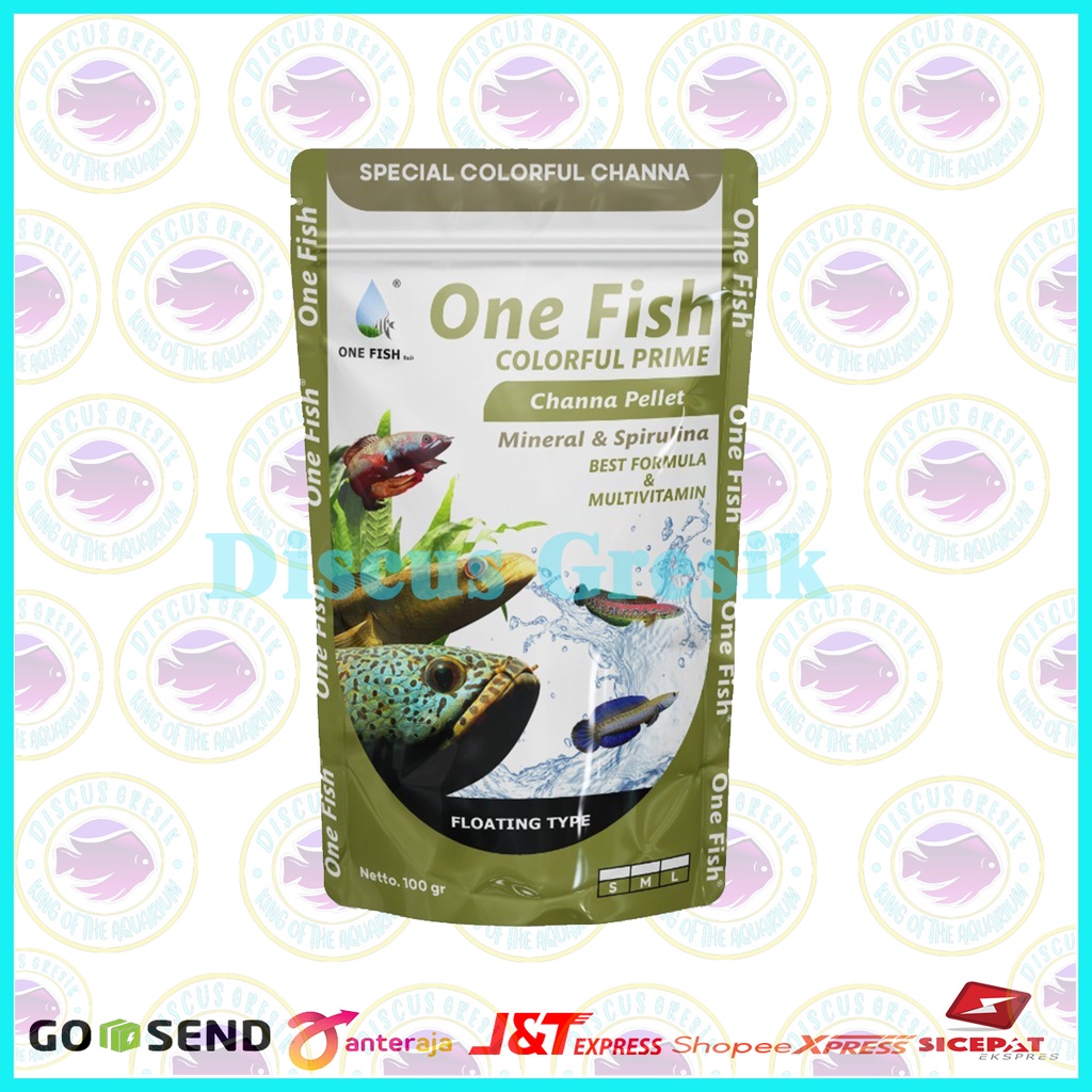 One Fish Food Spesial Colorful Channa - Makanan / Pakan / Pelet Ikan Hias Khusus Channa Untuk Warna