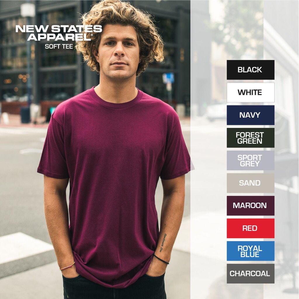 Kaos Polos Cititex New States Apparel Soft Tee 3600 Cotton Combed 30s Bahan Lembut dan Adem