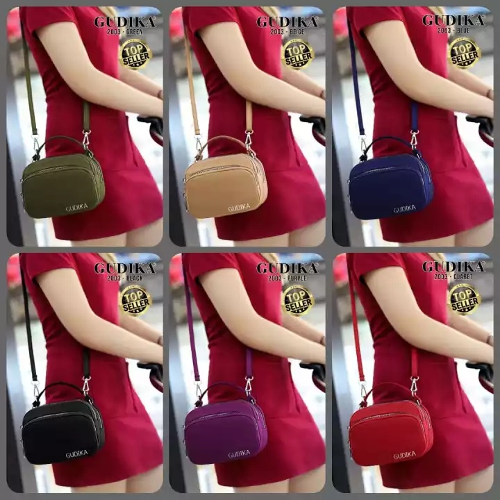 PROMO GUDIKA 2003 - Tas Selempang Wanita Kekinian Import Original Terbaru  Bahan Nilon Waterproof Anti Air Sling Bag Premium Korea bisa muat banyak barang banyak slot kocek terlaris - tas wanita - tas cewek - tas kerja -- gudika bag - tas gudika