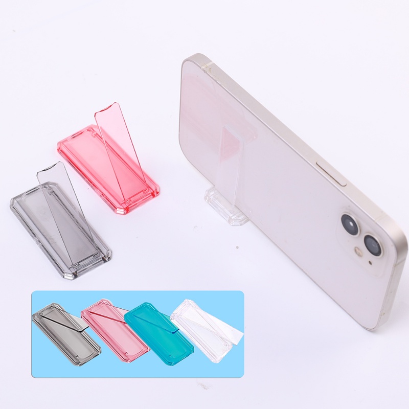 [Harga Grosir] Transparan Self-adhesive Desktop Stand Ponsel Kembali Stiker Berdiri Ultra-Tipis Tak Terlihat Phone Holder Universal Aksesoris Ponsel Mini Lipat Holder