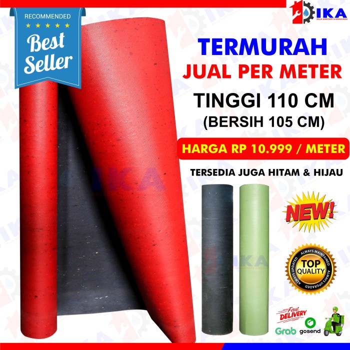 Lem Karpet Talang Air /Meter 110Cm Merah-Hitam Produksi Pabrik
