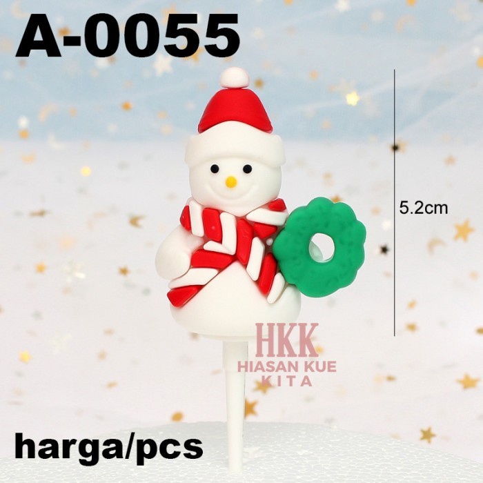 

Topper Christmas Natal Santa Snowman Kaos Kaki Merry Xmas Karet