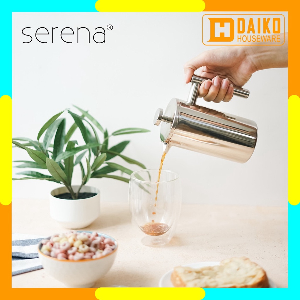 French Press Stainless Serena Verona 350ml Double Wall Warna Silver