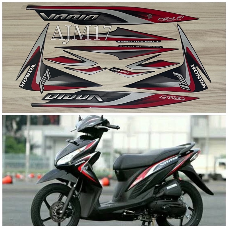 STIKER STRIPING MOTOR VARIO 110 LED 2014 HITAM