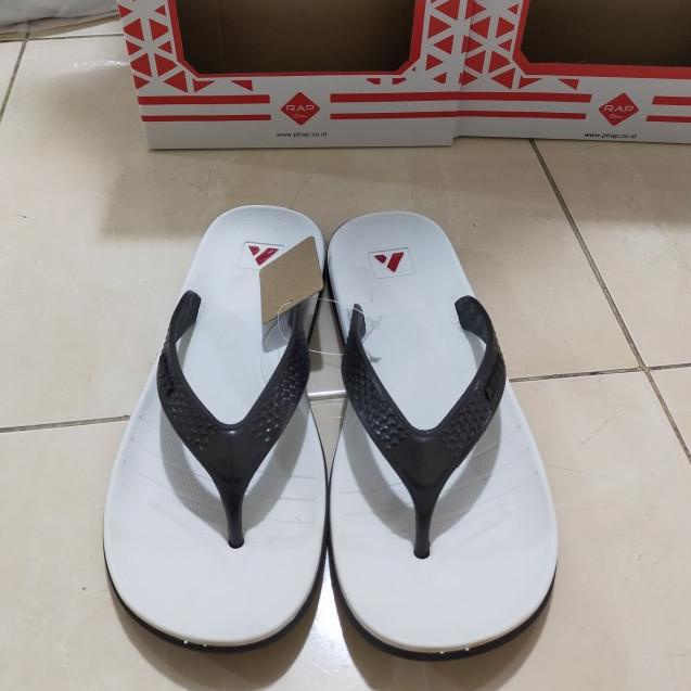 Sendal Jepit teplek Pria Sandal Santuy Rubber Airmax Original - Putih, 41