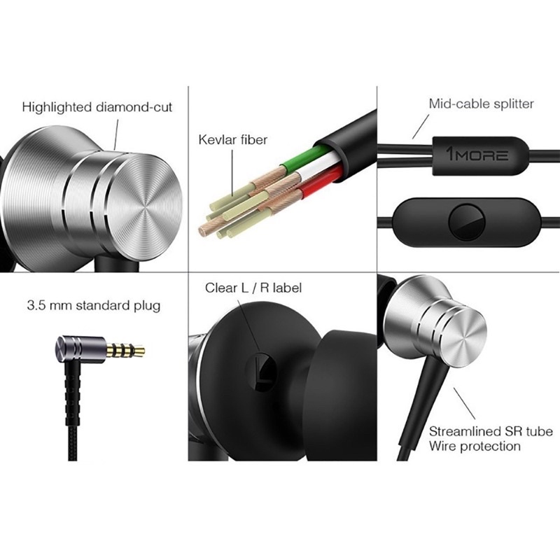 Headset Xiaomi 1MORE PISTON Metalic Super Bass Stereo Earphone Redmi 9A/9T/10A/10C/Note 7 Pro/8 Pro/9 Pro/10 Pro E1009