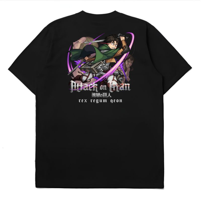 Kaos Baju Tshirt RRQ x Attack on Titan Levi Ackerman Original High Quality