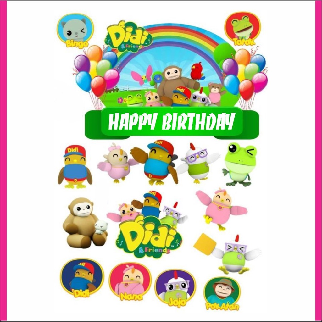 

BIGBAG TOPPER CAKE ULANG TAHUN / HIASAN KUE CUSTOM DIDI & FRIENDS