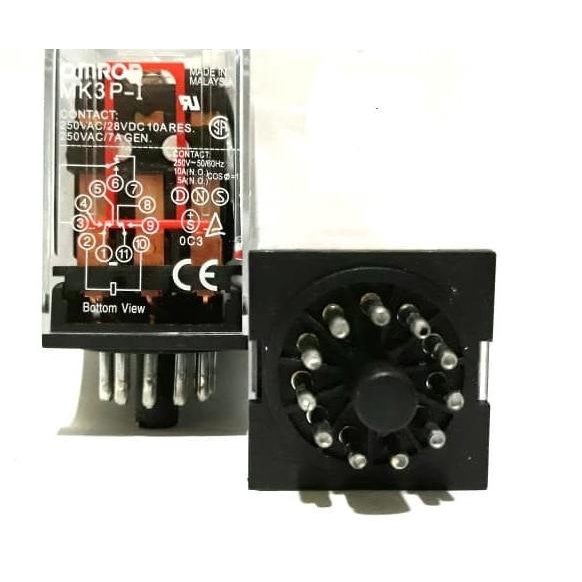 Relay Omron MK3P 11 kaki 220 Volt AC Plus Socket - 220 Volt AC