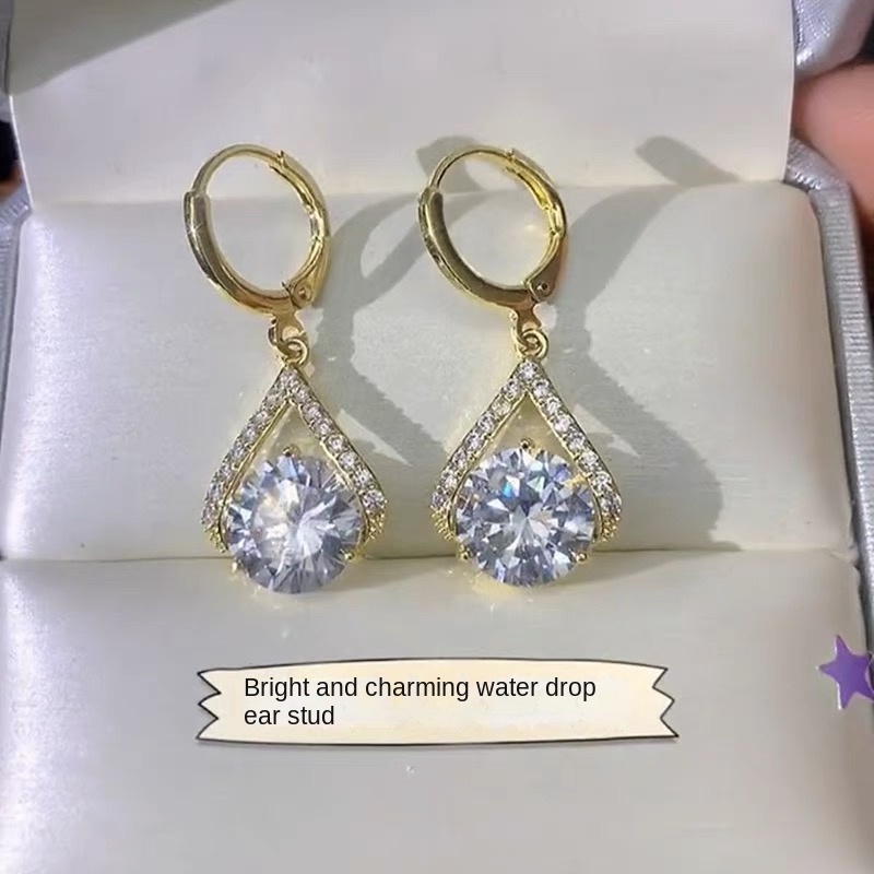 Anting Tusuk Sterling Silver 925 Desain Geometri Gaya Selebriti / Simple Hypoallergenic Untuk Wanita