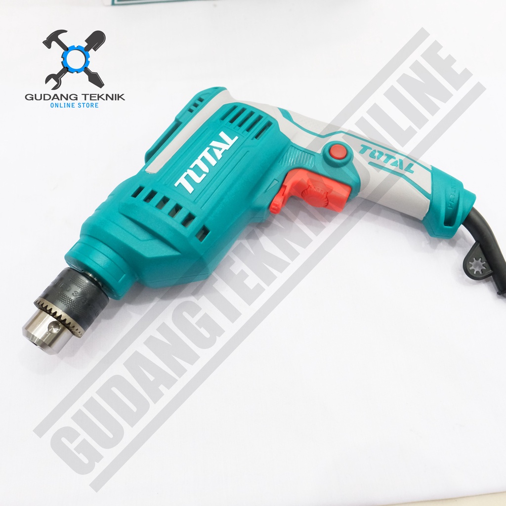 Mesin Bor Tangan Listrik 10mm 500Watt TD2051026 TOTAL / Electric Impact Drill 10 mm Bor Listrik Kayu Besi 500 Watt TD 2051026 TOTAL